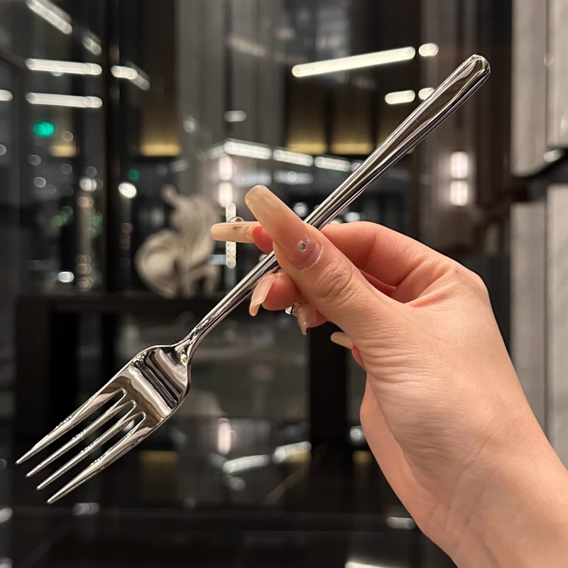High-End 304 Stainless Steel Thickeneded Steak Fork, Salad Fork, Fruit Fork, Household Fork 316 Long Handle Main Fork High-End 304 Stainless Steel Thickeneded Steak Fork, Salad Fork, Fruit Fork, Household Fork 316 Long Handle Main Fork