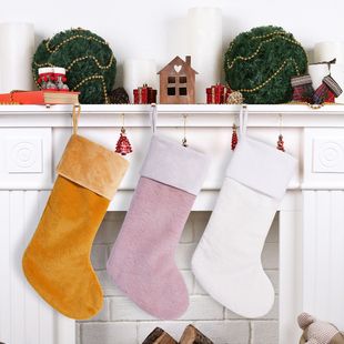 Cross Border Christmas Large Plush Christmas Stockings Creative Holiday Decorations Gift Bag Candy Bag Christmas Tree Pendant