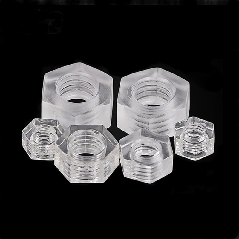 透明色六角螺母塑胶PC螺母塑料螺丝帽亚克力螺帽M2M3M4M5M6M8M10