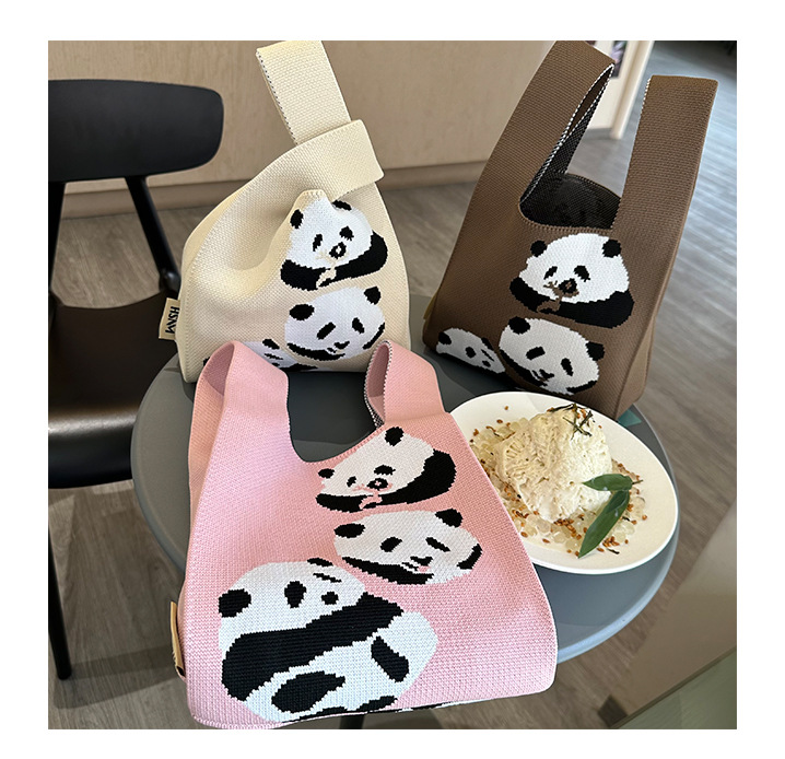 Women's Medium Polyester Animal Little Bear Stripe Cute Open Handbag Shopping Bags display picture 1