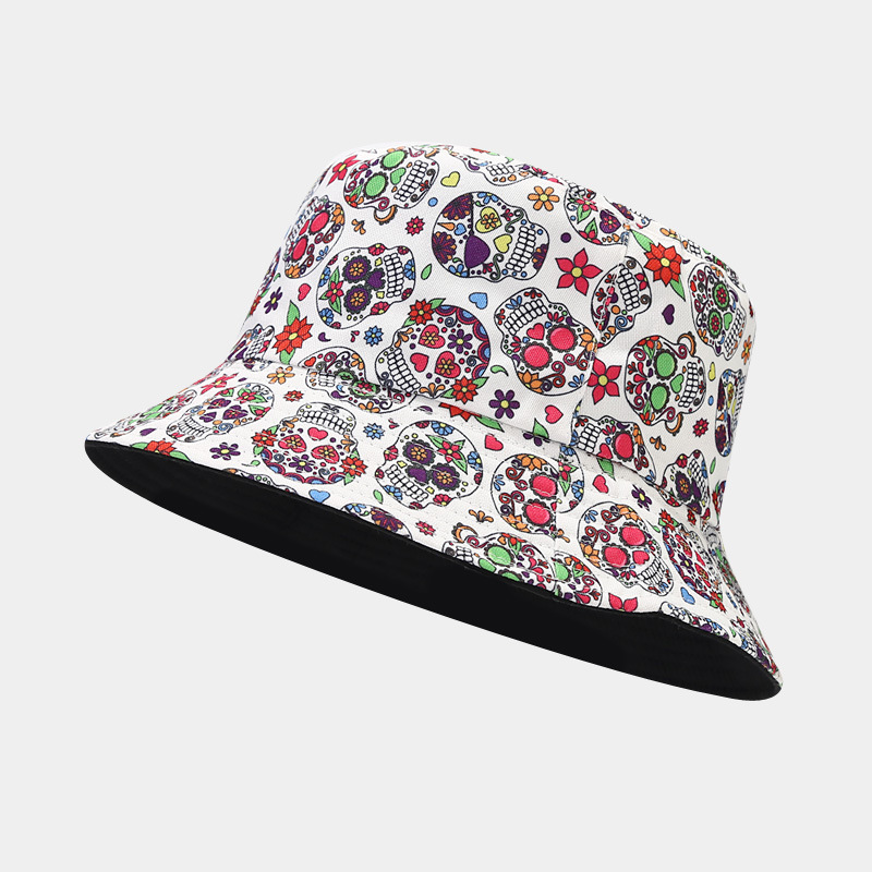 Outdoor Occasion Polyester Material Portrait, Mouth, Color Block Pattern Unisex Casual Retro Portrait Mouth Color Block Printing Bucket Hat