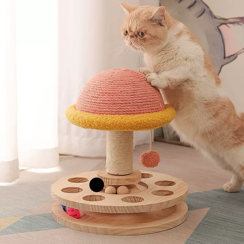 Игрушка для кошек, доска для кошачьих когтей, кошачий столб для когтей, поворотный стол для кошек, гаджет для снятия скуки, шлифовальная машинка для когтей для самостоятельного развлечения, поставляется с палочкой-дразнилкой для кошек, товарами для домашних животных.