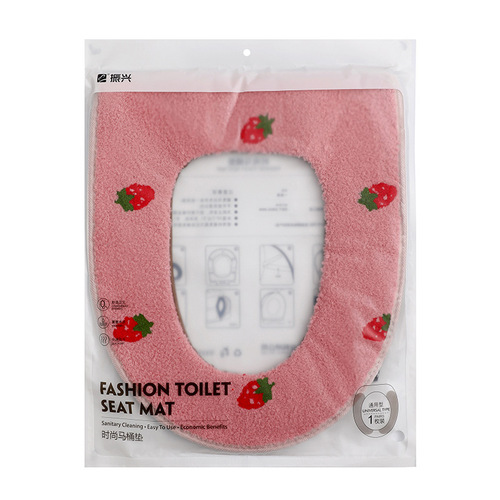 Zhenxing Toilet Mat FE2267 Zipper Cushion Universal Toilet Cover Thickened Winter Plaid Knitted Toilet Seat Cushion