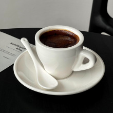 意式浓缩espresso咖啡杯杯碟套装纯白简约陶瓷杯小号迷你杯子80ml