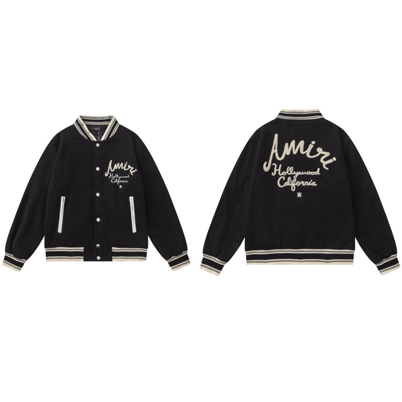 Versión correcta JBAMIRI hueso bordado impresión piloto chaqueta casual de los hombres y las mujeres uniforme béisbol invierno