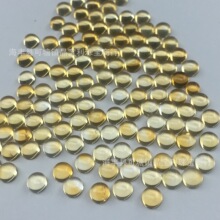 天然黄水晶圆形戒面 平底素光面裸石 方形水滴椭圆蛋型戒面批发