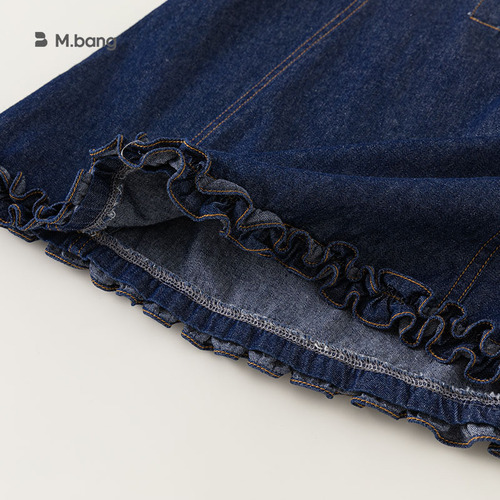INSbobo children's clothing summer girls' dress stylish Korean style sleeveless denim skirt lace skirt XQ23217