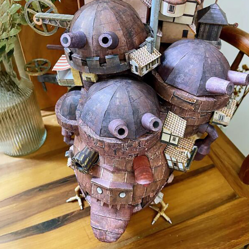 Hayao Miyazaki Castillo tierra versión de dibujos animados 3D tridimensional modelo de papel DIY hecho a mano decoración de juguete