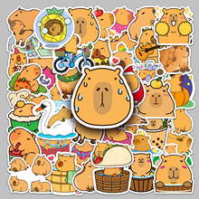 50张水豚贴纸可爱卡通动物涂鸦贴纸diy滑板手机壳行李箱贴纸防水