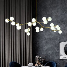 北歐工裝客廳燈后現代玻璃球新分子吊燈創意個性店鋪燈設計師燈具