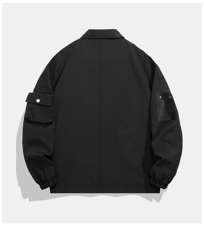 Men's Windbreaker Jacket Solid Colour Loose Fit Outdoor Coat_voghion.com