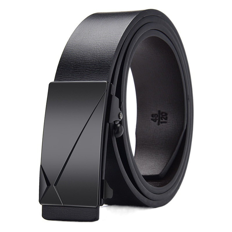 Nuevo cinturón de hebilla automático desdentado cinturón interior de los hombres de moda partido blanco de negocios de mediana edad y ancianos pantalones cinturón de entrega en vivo