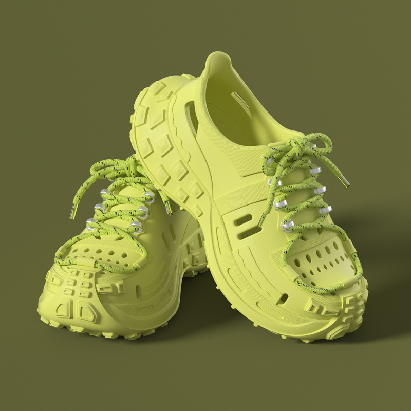 Men's Summer 2025 New Outer Slippers Eva Casual Sports Driving Thick-Soled Running Shoes with Holes That Feel Like Stepping on Shit