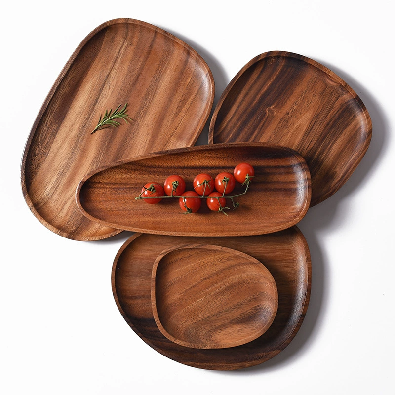Acacia Wood Alien Displasia Disk British Wind Wooden Dessert Dessert Creative Disk Cold Cold dish tableta tableta tabletop