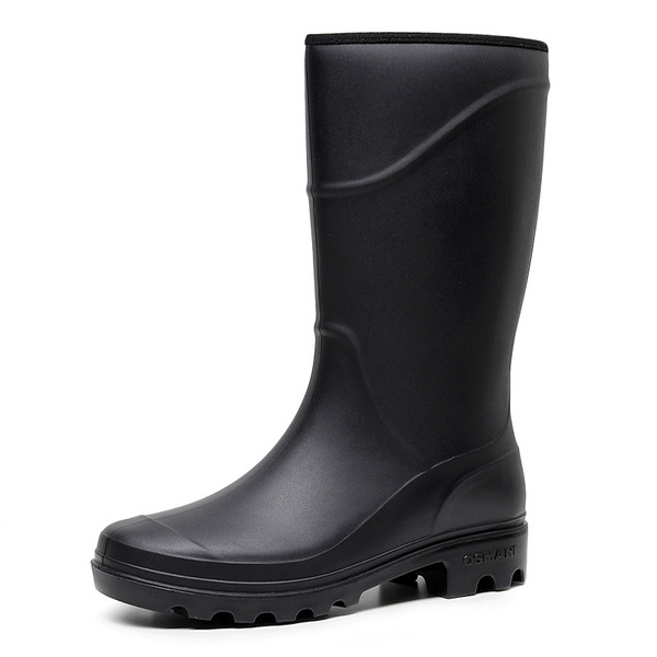 Anti-slip and wear-resistant men's short-tube rain boots
