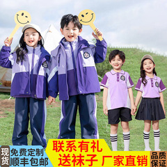 幼稚園春秋服スリーピース幼稚園制服紫夏スポーツ制服小中学生ジャケットクラス制服卸売