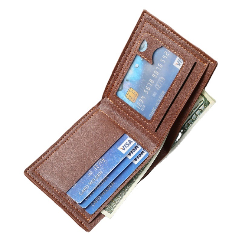 2024 Cross-Border Supply Pu Coin Purse Card Holder Men's Wallet Short Style Source Manufacturer Wholesale Trendy Print