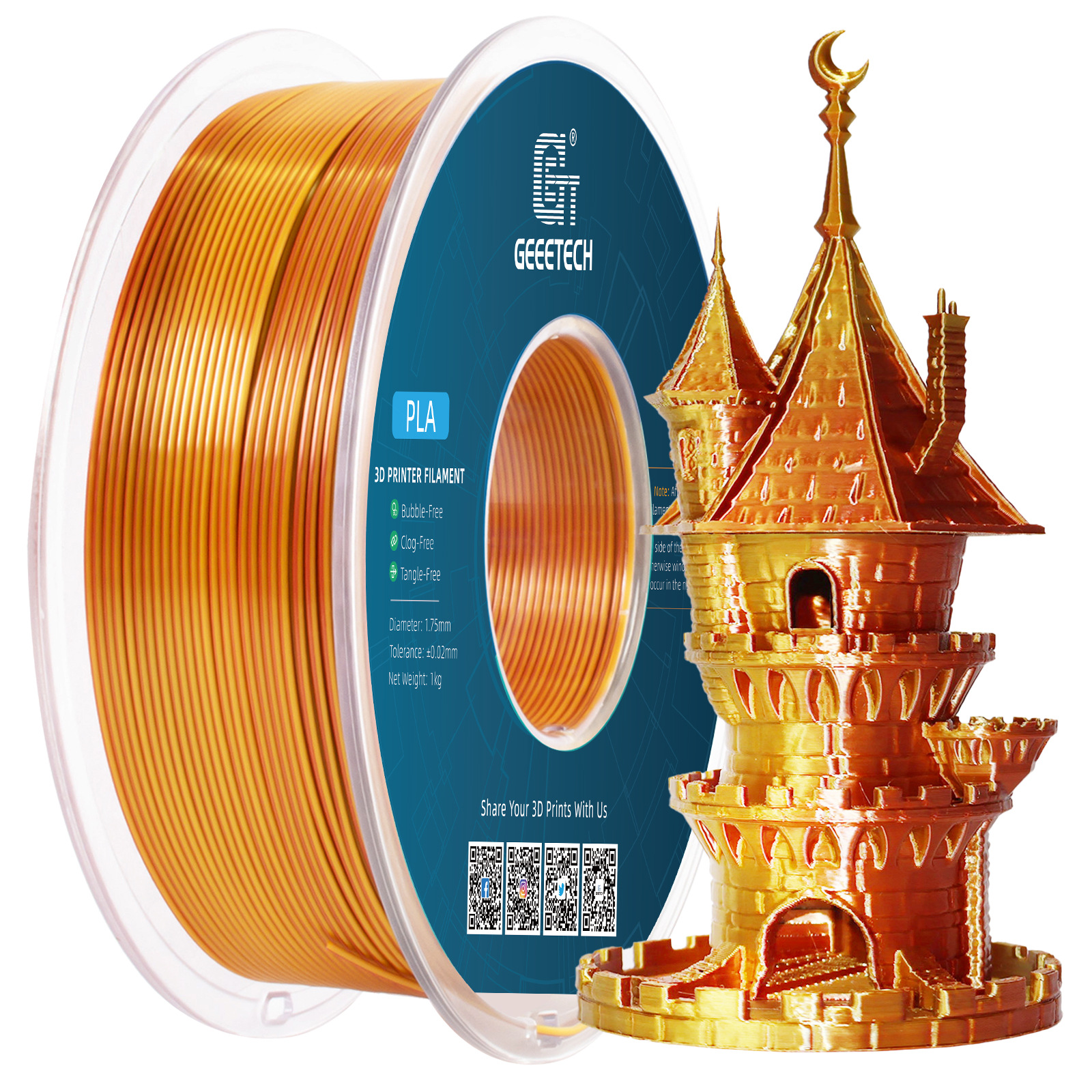 Imitation silk two-color gold and copper