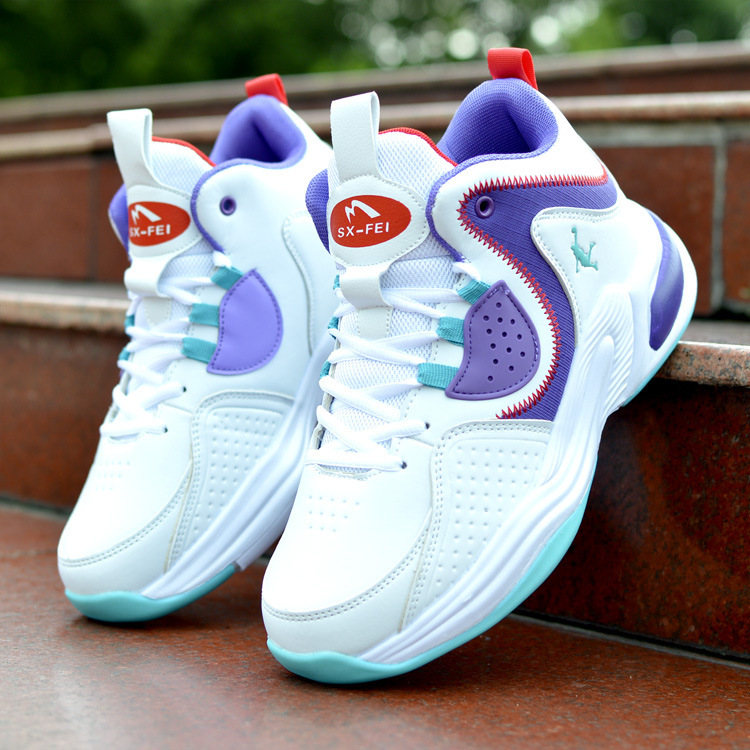 Basketball Shoes Men's Shoes New Non-slip Wear-resistant sneaker Casual All-match Leather High-top Shoes Student Practical Sneakers Trendy