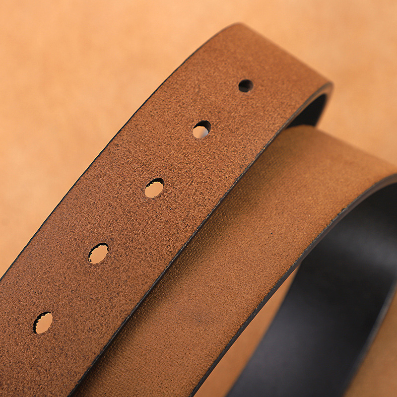 Cintura da uomo per tutti i bovini, allungata, casual, in doppia pelle, con fibbia ad ago vintage, in pelle da uomo_voghion.com