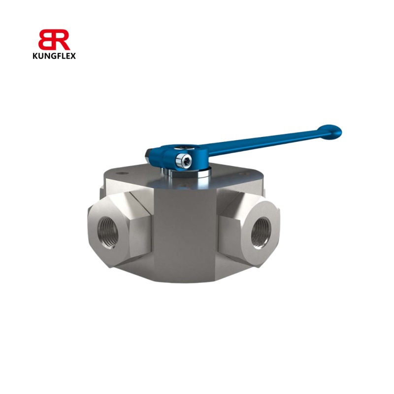 供应美尔基安4通高压球阀 带螺纹连接的三通和四通球阀4KH-G1/8