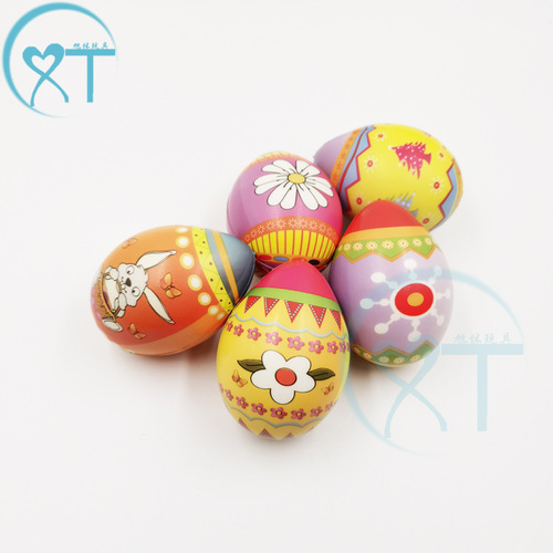 Cross-border hot selling new Easter egg PU egg ball decompression toy pu foam ball color printed egg ball