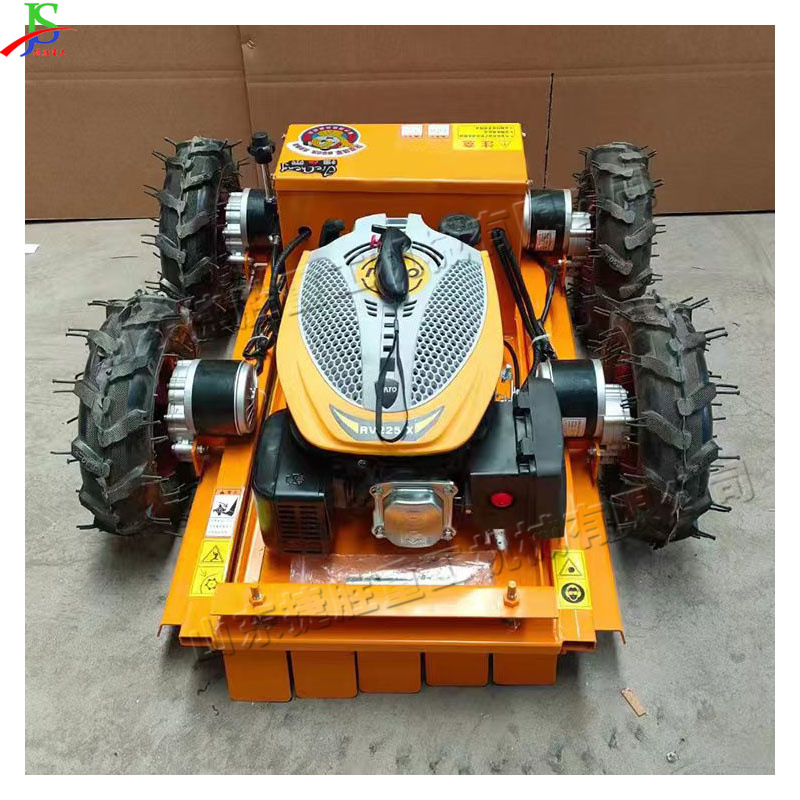 遥控电动割草机履带式自走草坪荒草去除机四冲程园林杂草除草机