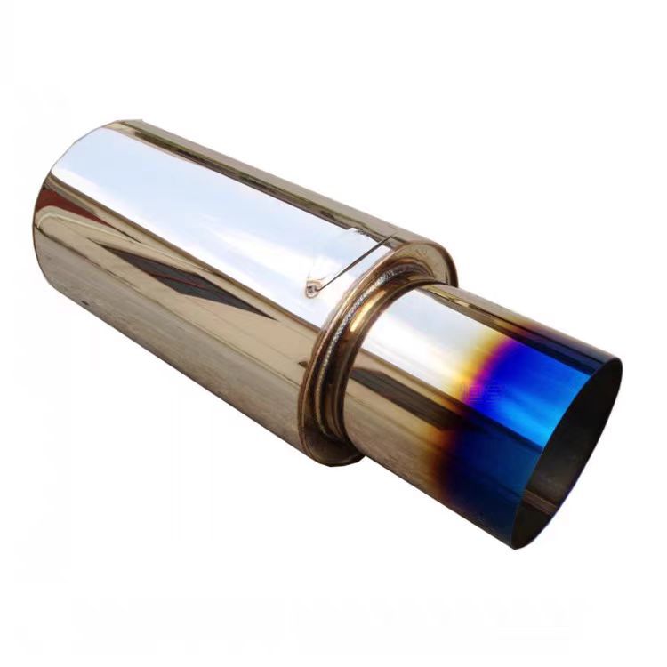 Car exhaust modification sound system, universal stainless steel direct exhaust with back-pressure tail section, rumble exhaust for street racing car sound