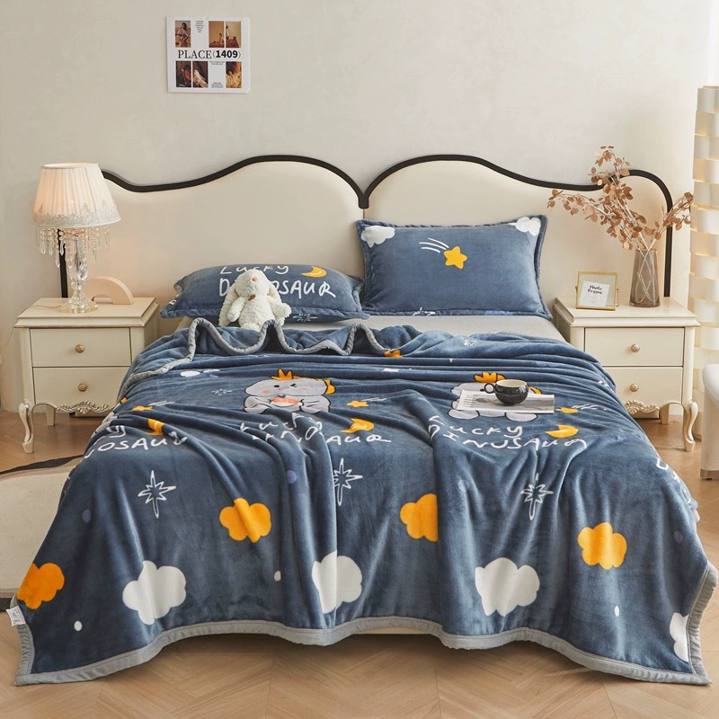 2024 новый печатный молочный пушистый одеяло (несколько цветов)