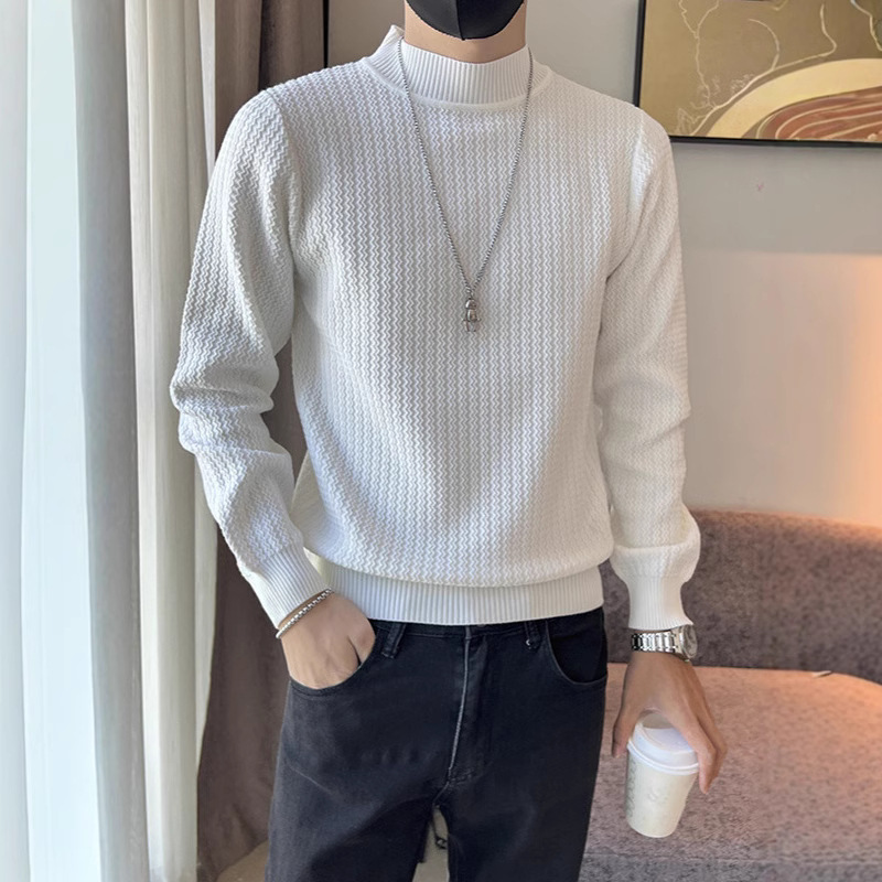 Demi-season solid color base Japanese trend knitted sweater for…