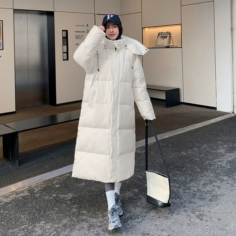 Южная Корея утолщенный пуховик Dongdaemun, женская зимняя новая модная утепленная куртка до колена с капюшоном 2022 года