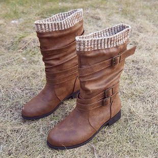 �޾�2021�ﶬ�¿�R�dŮѥWomen's boots�W���r��ƽ��ŮʽƤѥ