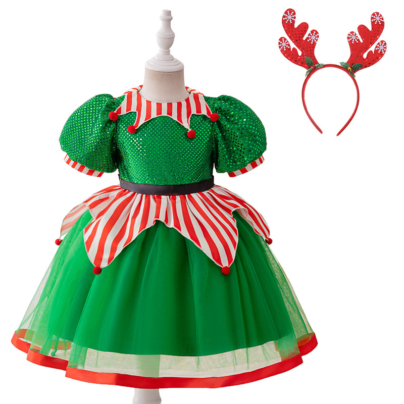 Vestido de niña Santa nevera vestido vestido de niños vestido de princesa de dibujos animados vestido de navidad cos show