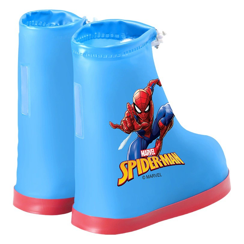 Детский чехол для обуви от дождя Disney для мальчиков и девочек, водонепроницаемый чехол для обуви от дождя, студенческий водонепроницаемый детский Противоскользящий чехол для обуви человека-паука