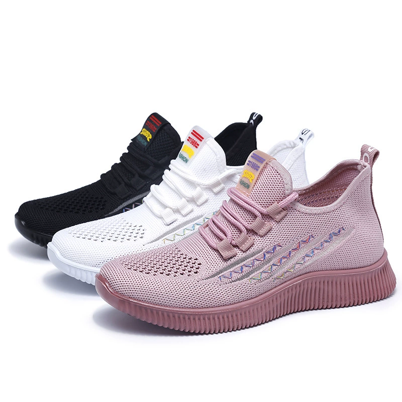 Женская обувь 2023 весна и осень Новая Ультралегкая полиуретановая подошва из плетеной ткани повседневная спортивная обувь оптом женская обувь