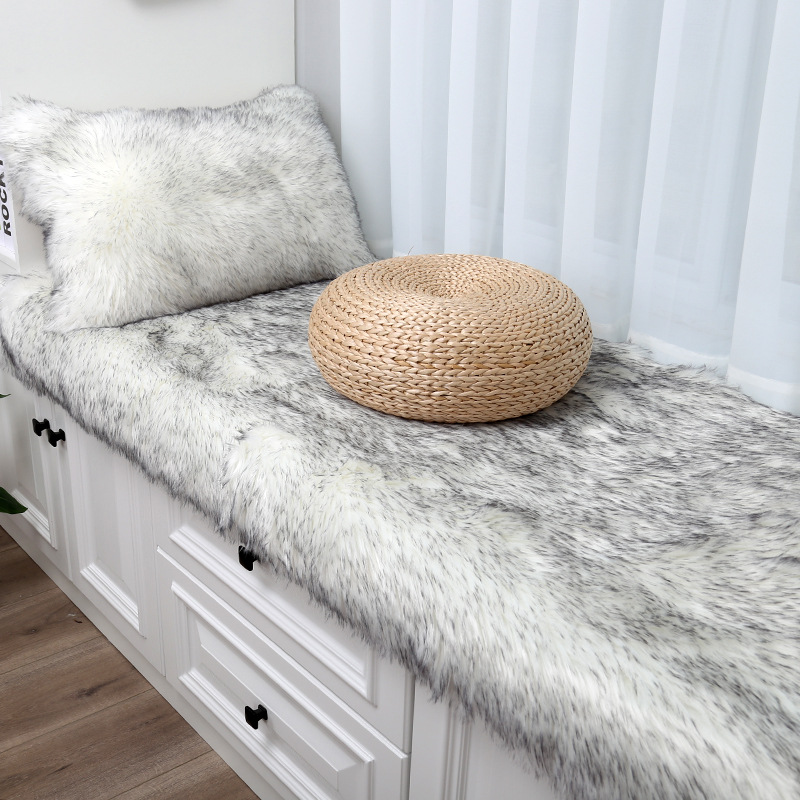 Bay Window Cushion, Other Car Carpet - white-gray-tip-long-hair-60120cm