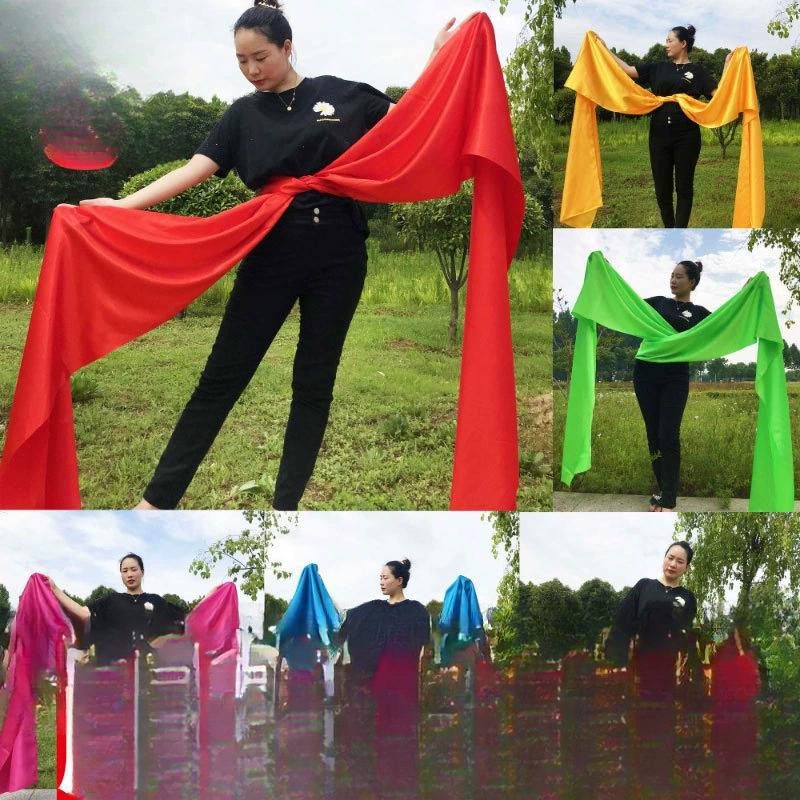 Красная шелковая лента для танца Янко, длинный красочный шелковый шарф для ежегодных встреч, поясной барабанный ремень для танцев, шелковая лента для детского сада.