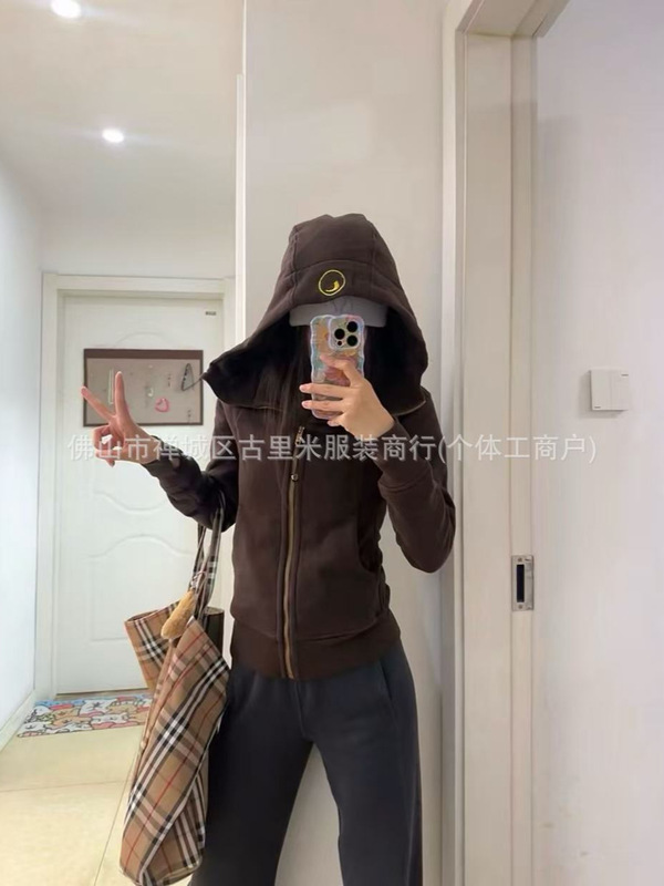 LuLu同款抓绒Scuba修身全拉链连帽卫衣开衫外套长袖瑜伽卫衣秋冬|undefined