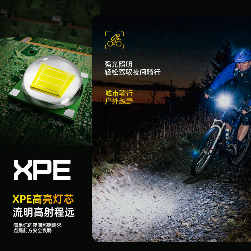 自行车灯太阳能充电二合一喇叭车前灯Type-C充电山地车车儿童车灯|undefined