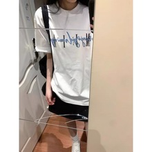 源头爆款现货（220克精梳紧密赛洛）韩版高级时尚潮流印花短袖T恤
