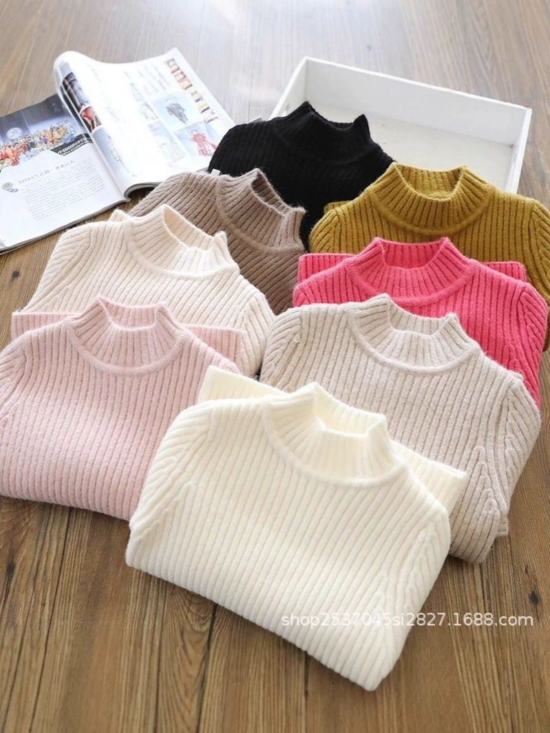 Demi-season body-friendly children's winter sweater for boys, increased thickness, high collar, for teenagers