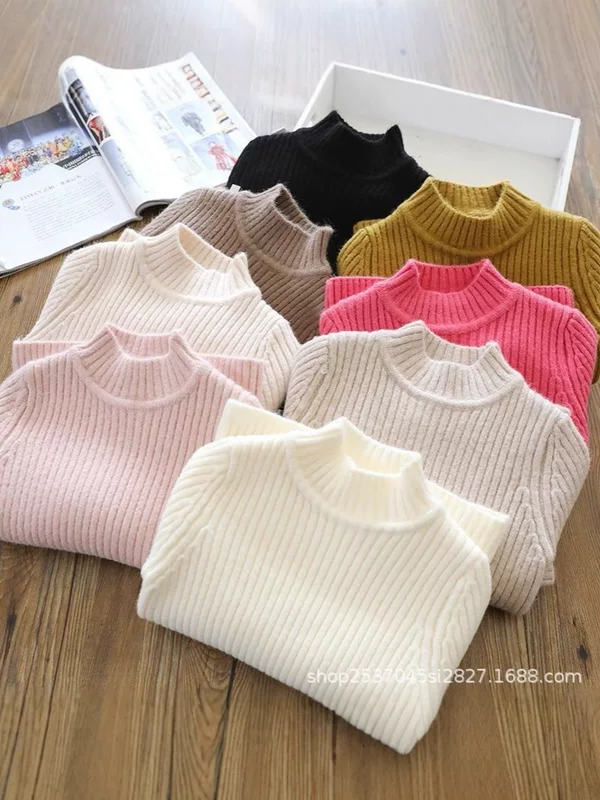 Demi-season body-friendly children's winter sweater for boys, increased thickness, high collar, for teenagers