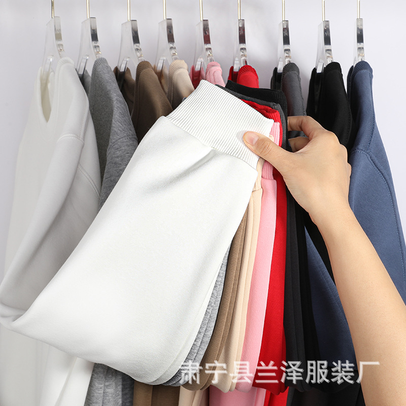 Otoño e invierno 420G más suéter de cuello redondo grueso de terciopelo suelto y cálido top súper suave impresión de color sólido al por mayor