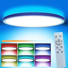 爆款蓝牙智能涂鸦RGB背发光吸顶灯卧室客厅圆形灯氛围灯智能彩光