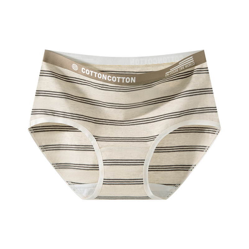 La promoción principal es la ropa interior de cintura media de algodón de estilo deportivo a rayas de estilo ins, ropa interior de mujer de entrepierna antibacteriana con puesto de algodón agradable para la piel