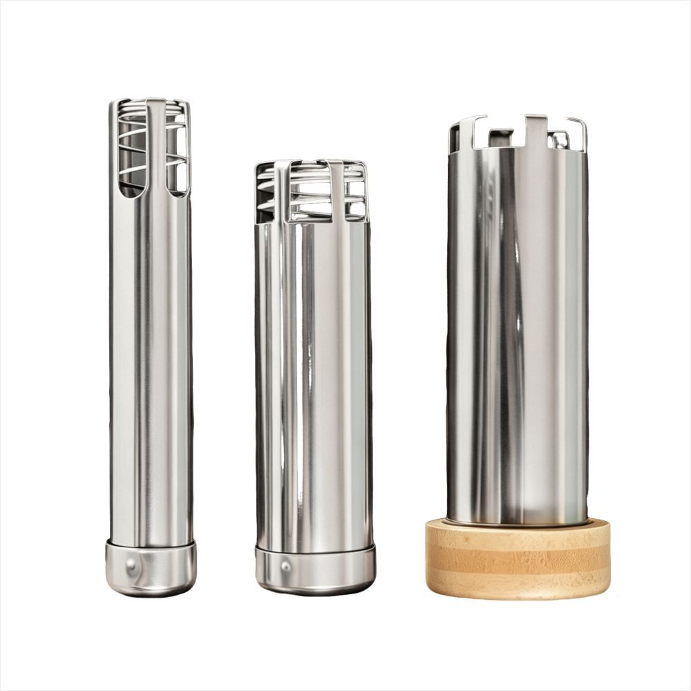Stainless Steel Moxa Stick Pusher 4.0cm Automatic Moxibustion Box Oak Wood Body Warming Tool specifications