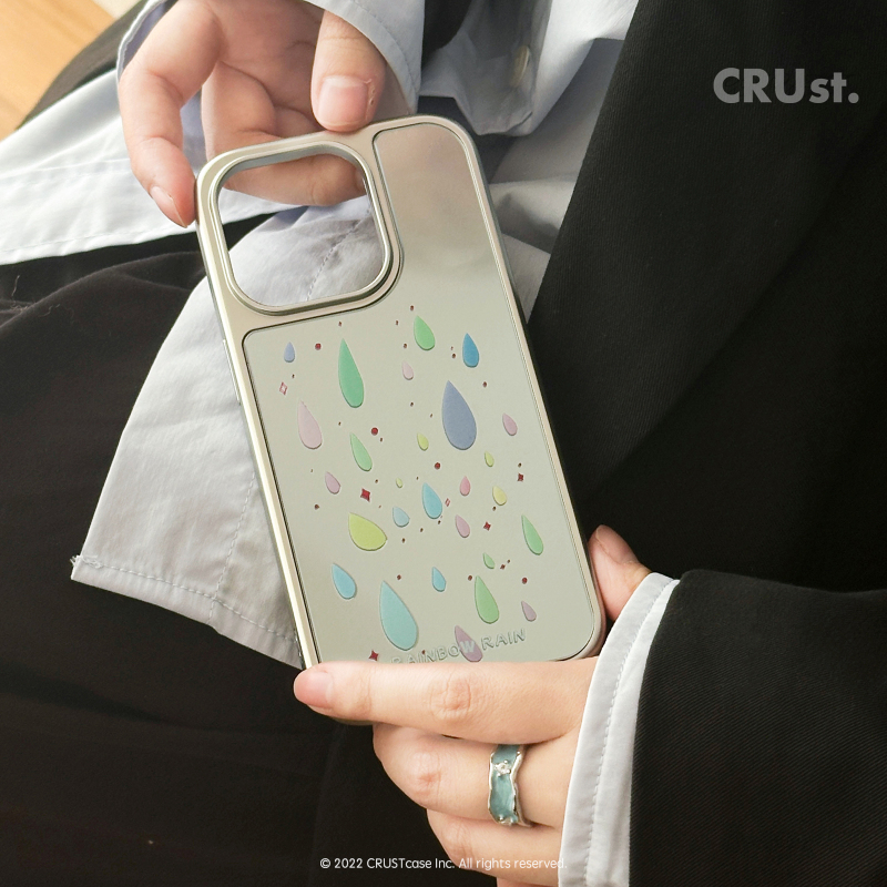 Earth Crust Theory Original Rainbow Rain Oil Painting Phone Case for Apple iPhone 17 Pro Max 16/14/15 Full Cover