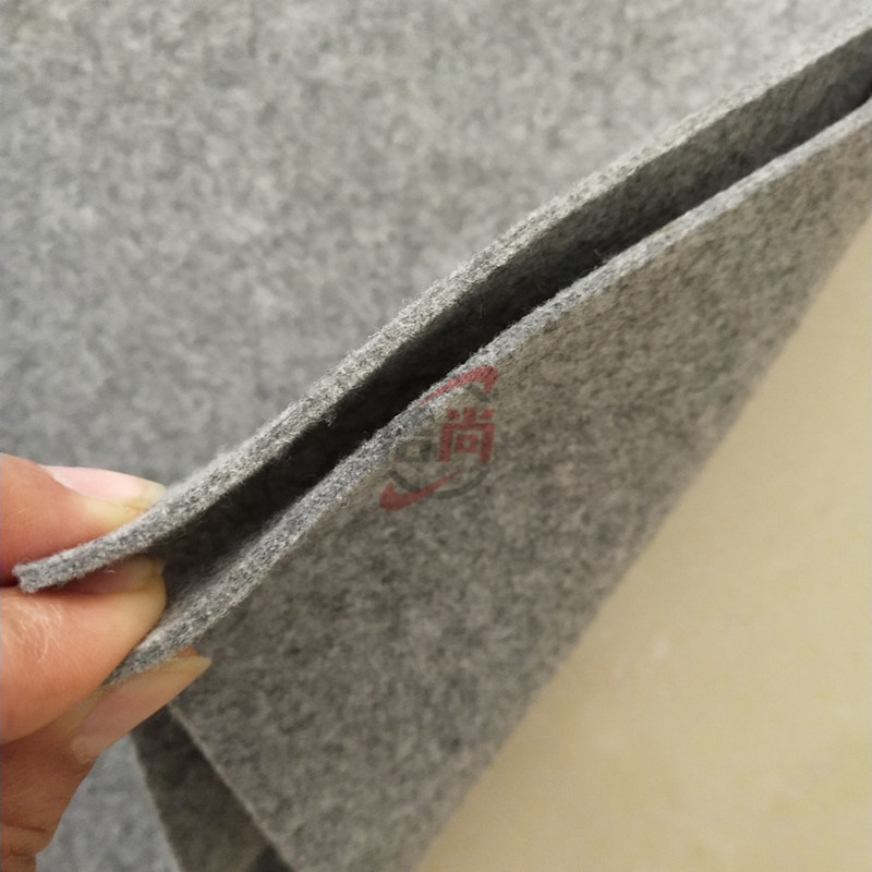 中灰软毛毡2mm3mm厚RPET涤纶无纺布包装手袋包包用毛粘不织布