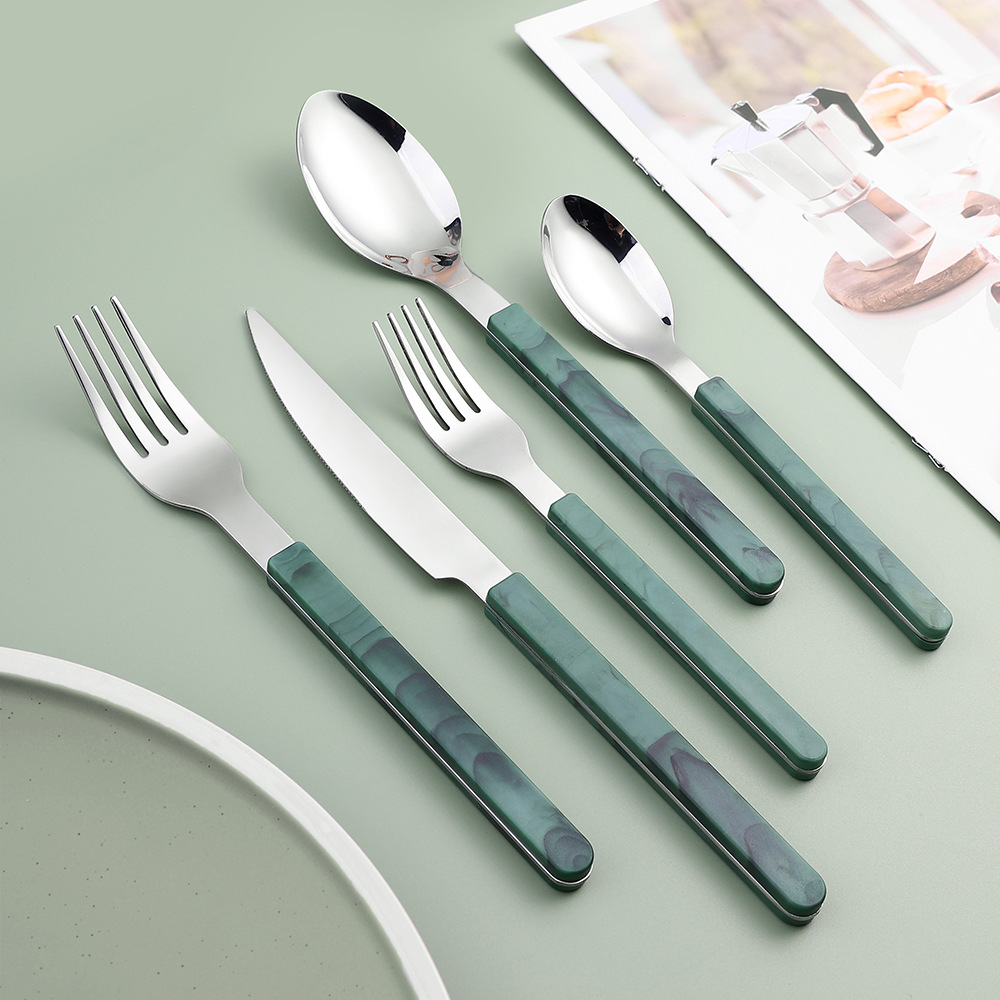 A Sand Dune Stainless Steel Knife Fork Spoon Set Creative Western Dining Tableware Dessert Spoon Fork Small Tavern Steak Knife Fork