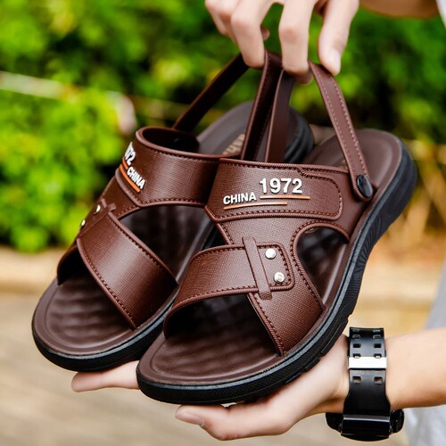 Outer wear sandals for men  summer new waterproof anti-slip soft bottom driving beach shoes dual-purpose men's sandals and slippers
